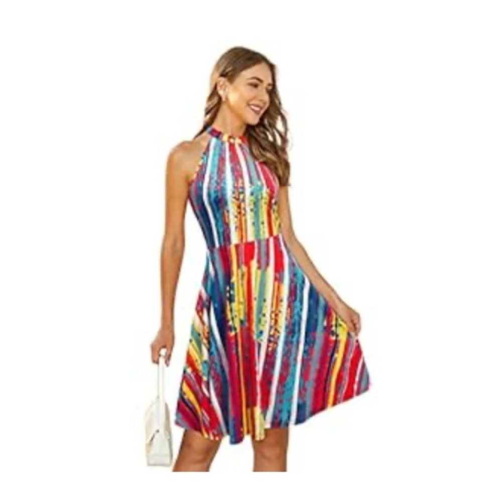 Colorful Halter Dress - Picture 3 of 3